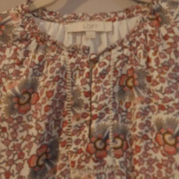 LOFT Flowerbud Button Sleeve Dress Size XS EUC - Picture 7 of 8